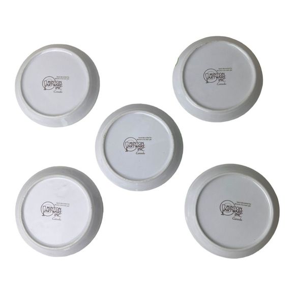 Minton Artware Inc German Folk Art Hand Painted Petit Serving Dish Decor Set 5 - Picture 3 of 7